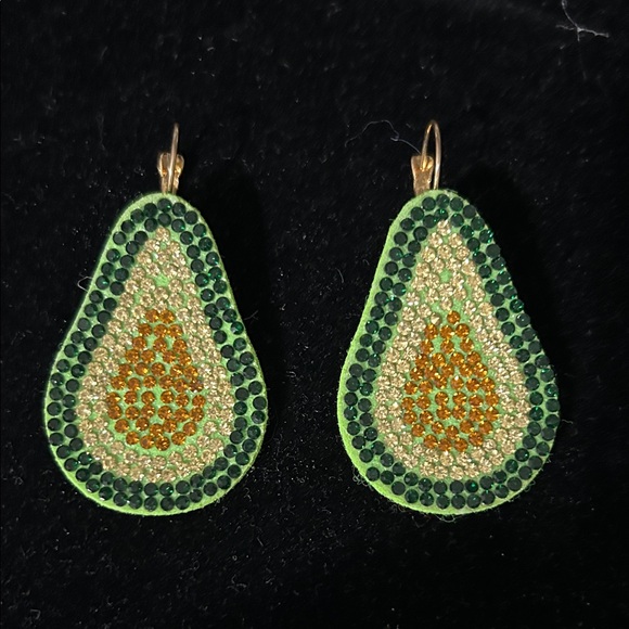 Jewelry - Elegant Avocado Earrings with Green and Gold Accents